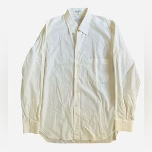 Salvatore Ferragamo White Dress Shirt Size Large Neck 16.5 Classic Long Sleeve